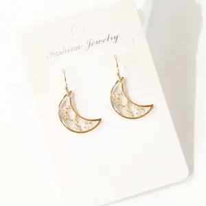 Moon 304 Stainless Steel Dangle Earrings