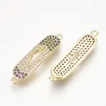 Brass Micro Pave Cubic Zirconia Links