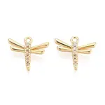 Brass Micro Pave Clear Cubic Zirconia Pendants