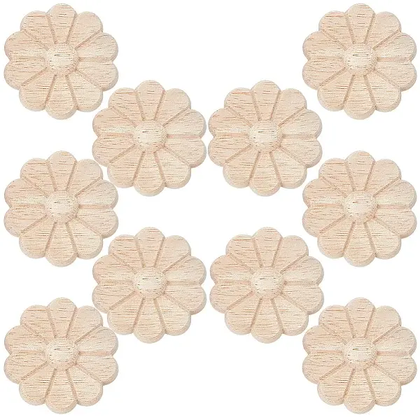 10Pcs Carved Wooden Display Decorations