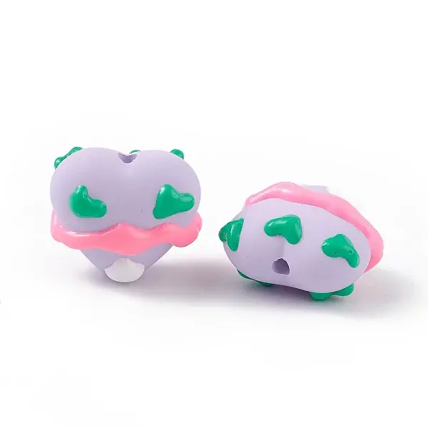 Rubberized Style Acrylic Enamel Beads