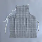 Tartan Pattern Cotton and Linen Sleeveless Apron