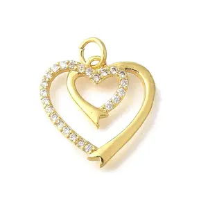 Brass Micro Pave Clear Cubic Zirconia Pendants