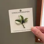 Electroplate Cardamom Shape Alloy Lapel Pins for Backpack Clothes