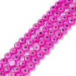Handmade Evil Eye Lampwork Flat Round Bead Strands