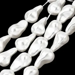 Electroplated Glass Shell Pearl Beads Strands