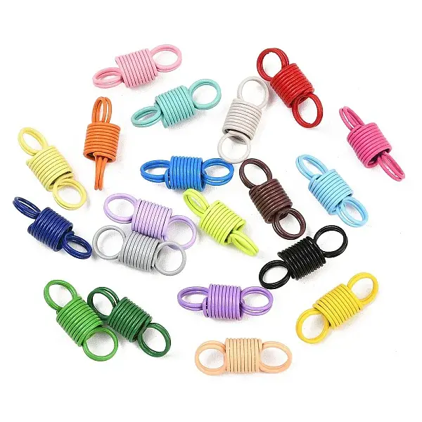 Spray Painted Iron Spring Double-hole Connector Charms