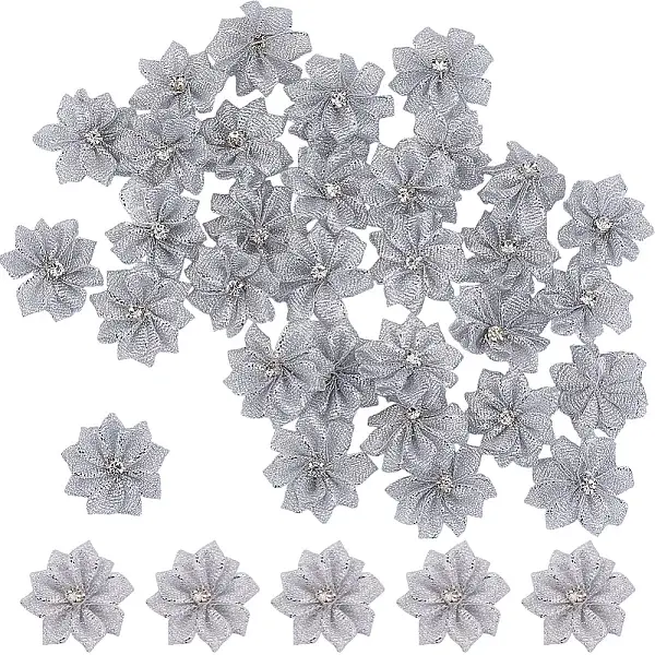 Polyester Rhinestones Flower for Ornament Appliques DIY Wedding