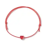 Alloy Enamel Heart Braided Bead Bracelet