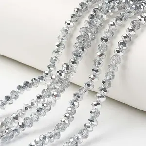 Electroplate Transparent Glass Beads Strands