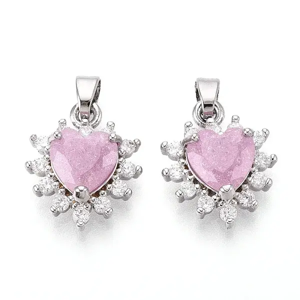 Brass Micro Pave Cubic Zirconia Pendants