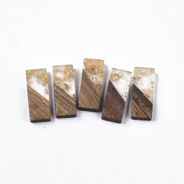 Transparent Resin & Walnut Wood Pendants