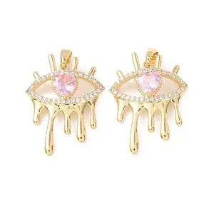 Brass Micro Pave Cubic Zirconia Pendants