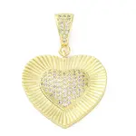 Brass Micro Pave Clear Cubic Zirconia Pendants