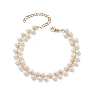 Shell Pearl Round Beaded Charm Bracelet