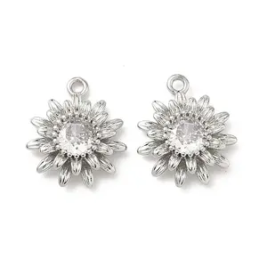 Brass Micro Pave Cubic Zirconia Pendants