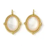 Brass Pave Shell Pendants