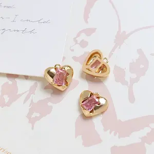 Brass Micro Pave Cubic Zirconia Charms