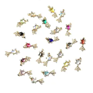 Brass Micro Pave Cubic Zirconia Pendants