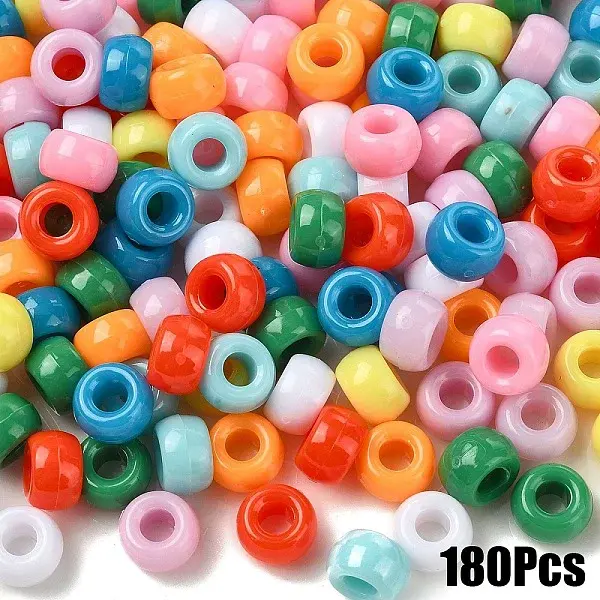 180Pcs 9 Colors Opaque Plastic Beads