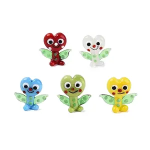 Handmade Lampwork Heart Elfin Figurine Display Decorations