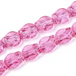 Baking Paint Transparent Glass Beads Strands