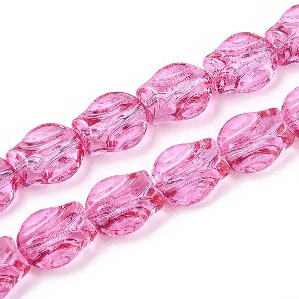 Baking Paint Transparent Glass Beads Strands