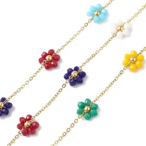Flower Glass Beaded Chains