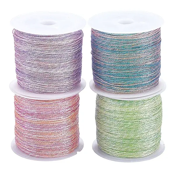 4 Rolls 4 Colors Polyester Braided Cord