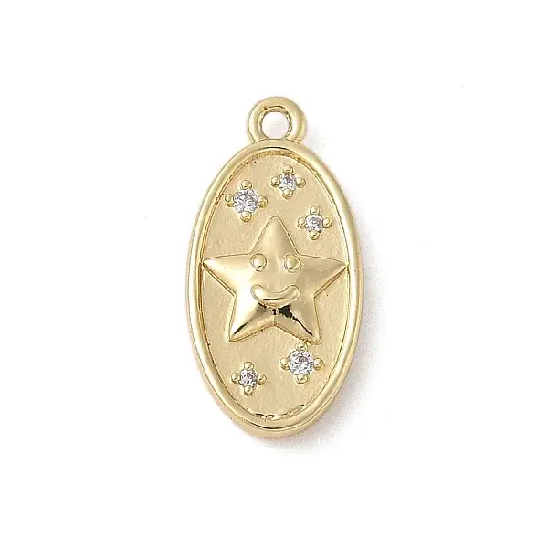 Brass Micro Pave Cubic Zirconia Pendants