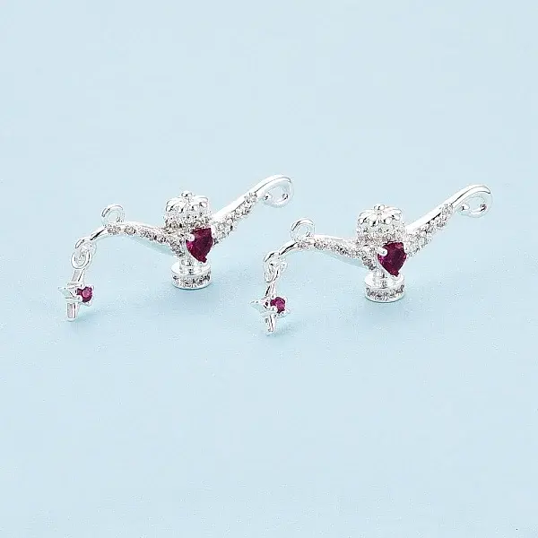 Brass Micro Pave Cubic Zirconia Pendants