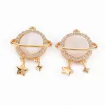 Brass Micro Pave Clear Cubic Zirconia Pendants