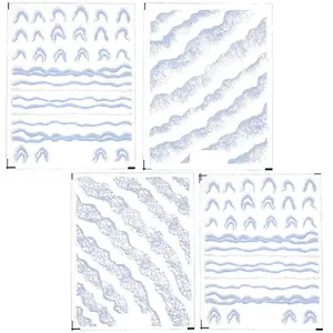 4 Sheets 4 Styles Plastic Nail Art Stickers