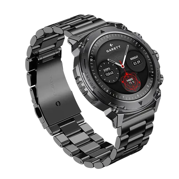 GARETT Smartwatch Atom black steel inteligentné hodinky