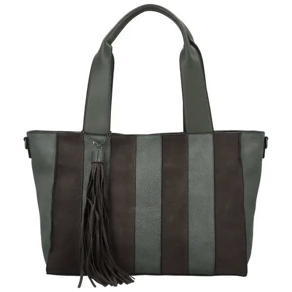 Trendy dámská koženková kabelka na rameno Marga, tmavě šedá