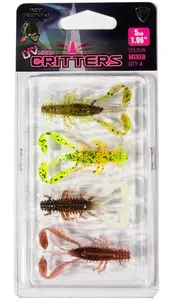 Fox rage gumová nástraha ultra uv micro critter mixed colour lure pack 5 cm 4 ks