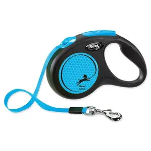 Samonavíjecí vodítko pro psy Flexi New Neon Tape S 5 m modré