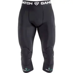 GAMEPATCH TIGHTS 3/4 WITH KNEE PADDING Kompresní unisex legíny, černá, velikost JUNIOR