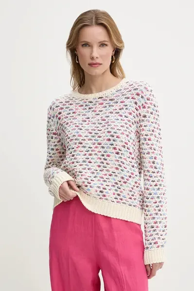 Svetr United Colors of Benetton dámský, béžová barva, 1198E10D8