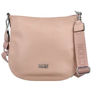 Trendy dámská koženková crossbody kabelka Candelis, růžová