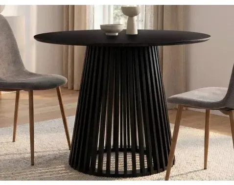 Kulatý jídelní stůl Siluet 100 cm, černý