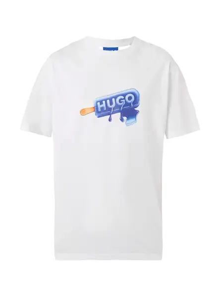 HUGO Tričko 'Noglasy'  béžová / modrá / biela