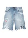 Pull&Bear Džínsy  modrá denim / červená / čierna / biela