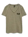 VERO MODA Tričko  olivová / čierna / biela