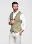 Ombre Fitted men's structured knit vest with lapels - olive