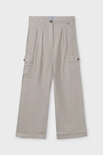 Dětské kalhoty Mayoral cargo béžová barva, hladké, 6536