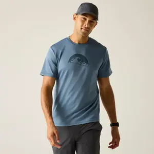 Pánské funkční tričko regatta fingal slogan šedá m