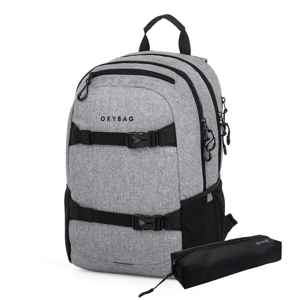 Oxybag Studentský batoh + etue - OXY Sport Grey Melange
