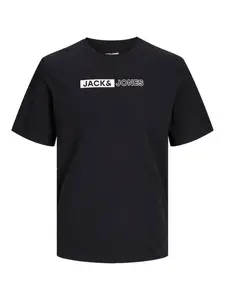 JACK & JONES Tričko  čierna / biela