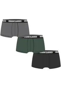 Boxer shorts 3-pack gray+dark green+black